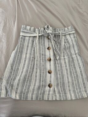 Nordstrom Black and White Striped Mini Skirt